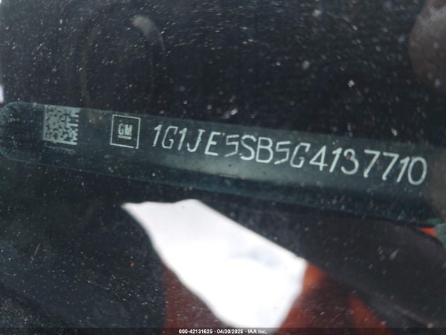 1G1JE5SB5G4137710 Chevrolet Sonic Ltz Auto