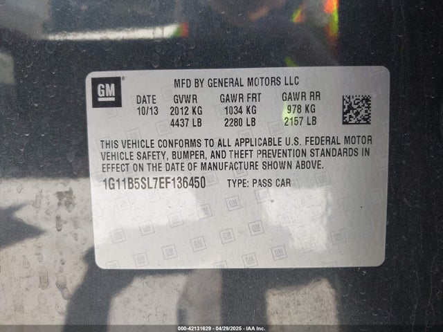 1G11B5SL7EF136450 Chevrolet Malibu 1ls