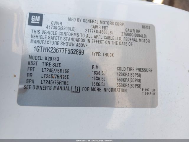 2007 GMC SIERRA 2500HD 1GTHK23677F552899 Photo 8