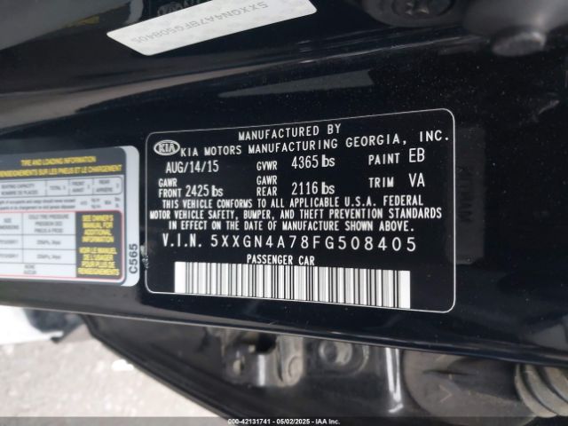 5XXGN4A78FG508405 KIA OPTIMA EX