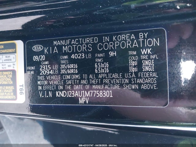 KNDJ23AU1M7758301 KIA SOUL S