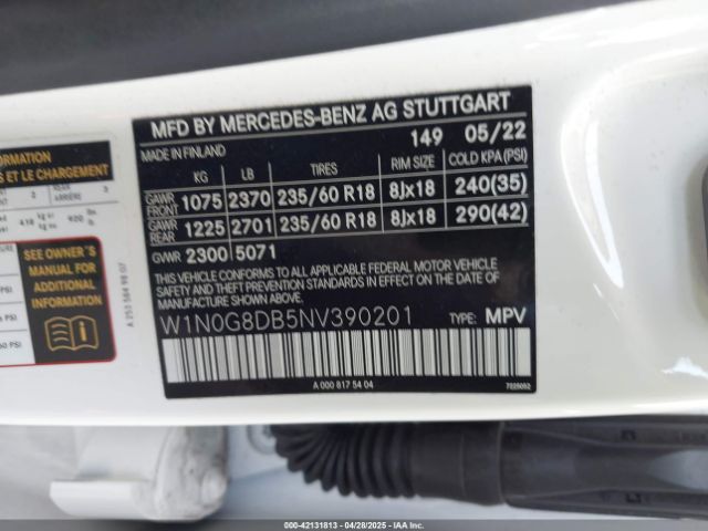 2022 MERCEDES-BENZ GLC 300 W1N0G8DB5NV390201 Photo 8