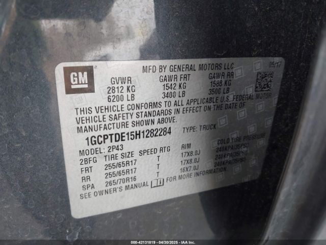 1GCPTDE15H1282284 Chevrolet lwn - di: direct injection, xlde