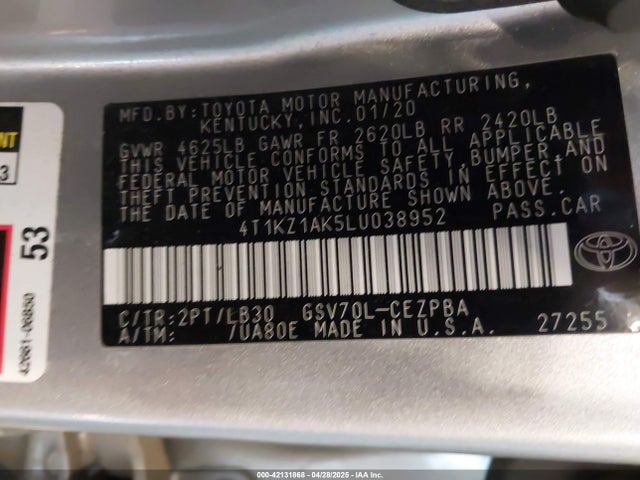 4T1KZ1AK5LU038952 Toyota 2gr-fks