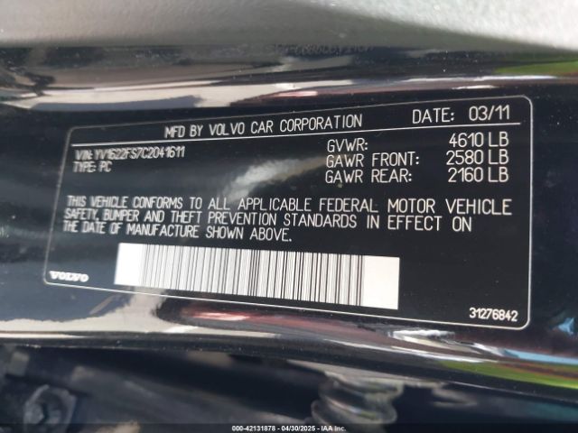 2012 VOLVO S60 YV1622FS7C2041611 Photo 8