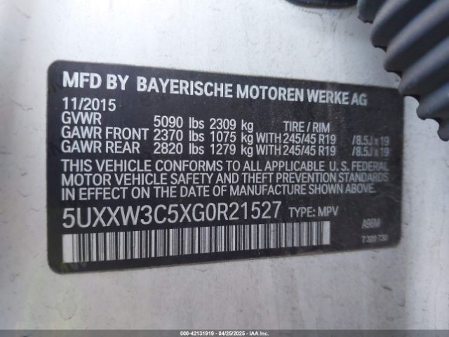5UXXW3C5XG0R21527 BMW X4 Xdrive28i