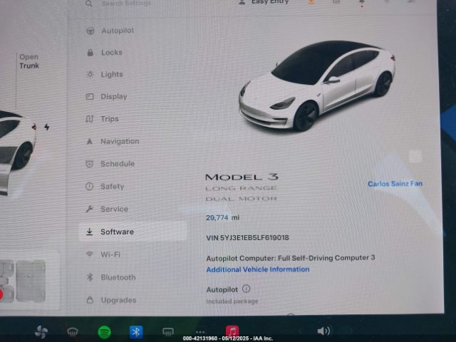 5YJ3E1EB5LF619018 Tesla Model 3 Long Range Dual Motor All-wheel Drive
