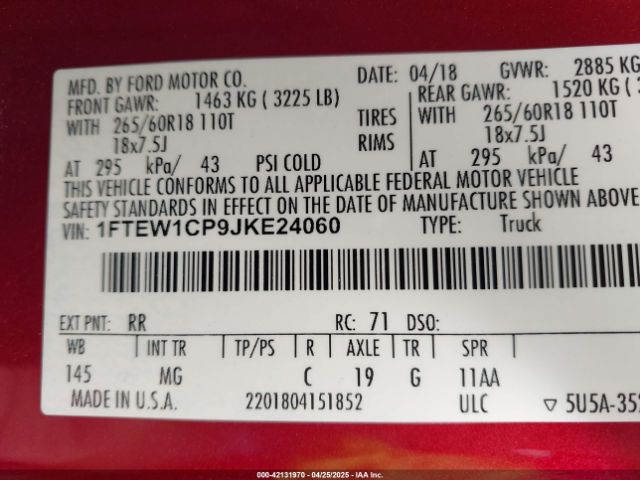 1FTEW1CP9JKE24060 Ford 2.7l-4v