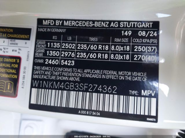 W1NKM4GB3SF274362 Mercedes-Benz Glc 300 Suv