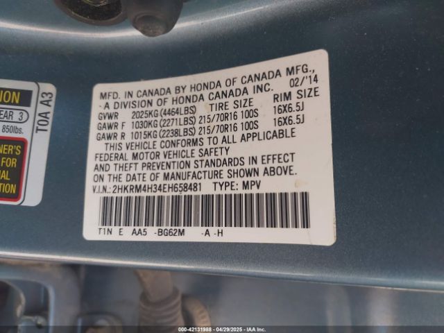 2HKRM4H34EH658481 Honda CR-V LX