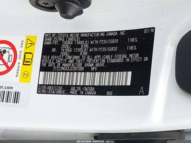 2T2ZZMCA3JC097089 Lexus 2gr-fks