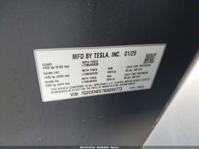 2025 TESLA CYBERTRUCK 7G2CEHEE7SA059773 Photo 8