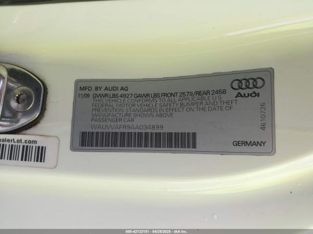 2010 AUDI S5 WAUVVAFR9AA034899 Photo 8