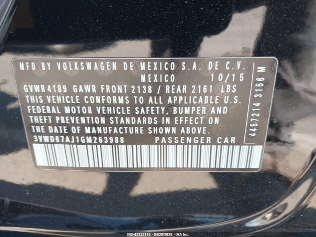 3VWD67AJ1GM263988 Volkswagen Jetta 1.4t Se