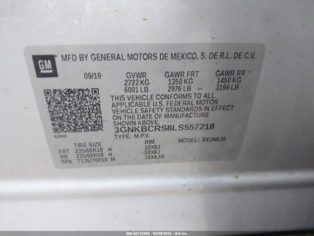 3GNKBCRS8LS557218 Chevrolet Blazer Fwd 2lt
