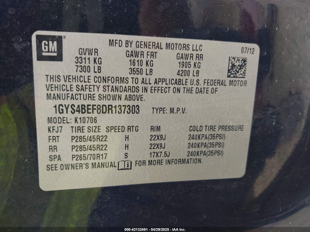 2013 CADILLAC ESCALADE 1GYS4BEF8DR137303 Photo 8
