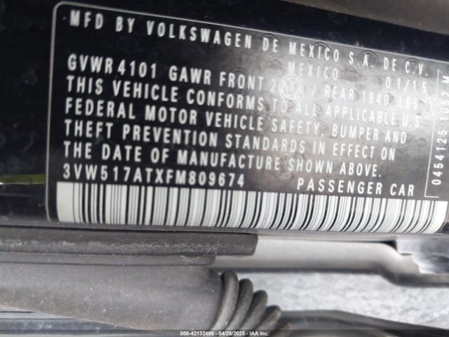 2015 VOLKSWAGEN BEETLE 3VW517ATXFM809674 Photo 8