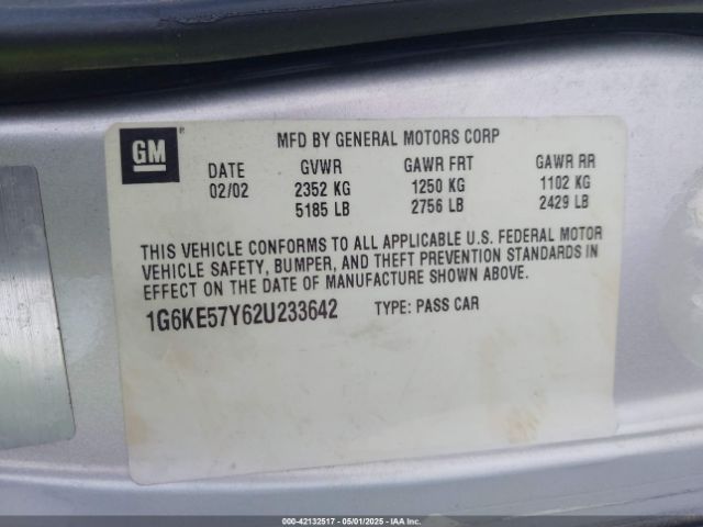 2002 CADILLAC DEVILLE 1G6KE57Y62U233642 Photo 8