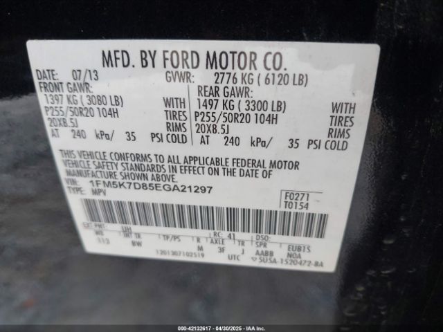 2014 FORD EXPLORER 1FM5K7D85EGA21297 Photo 8