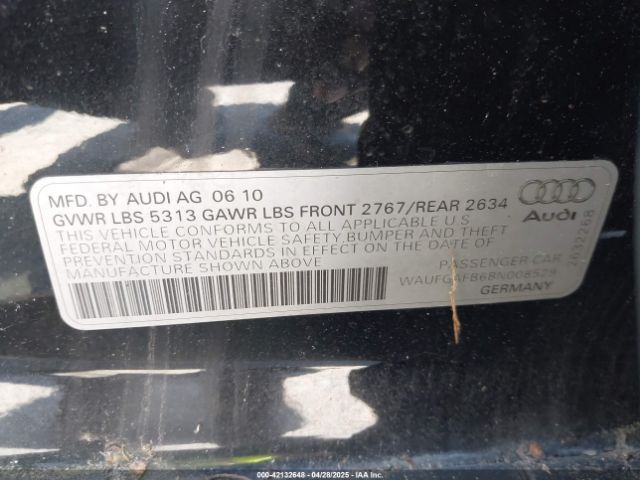 2011 AUDI A6 WAUFGAFB6BN008529 Photo 8