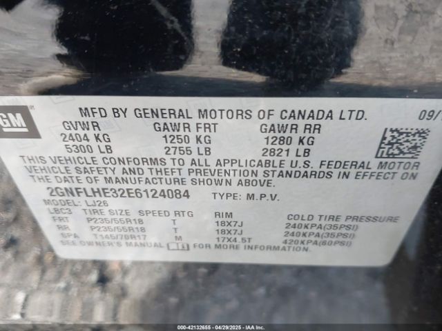 2GNFLHE32E6124084 Chevrolet Equinox Ltz