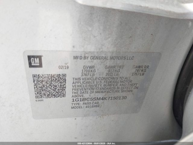 1G1BC5SM4K7150130 Chevrolet CRUZE LS