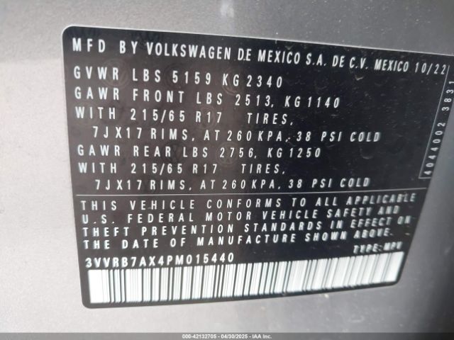 2023 VOLKSWAGEN TIGUAN 3VVRB7AX4PM015440 Photo 8
