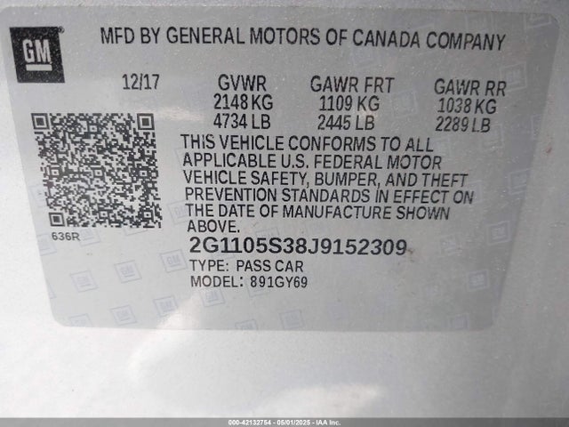 2G1105S38J9152309 Chevrolet IMPALA 1LT