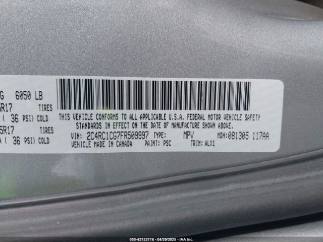 2C4RC1CG7FR509997 Chrysler Town & Country Touring-l