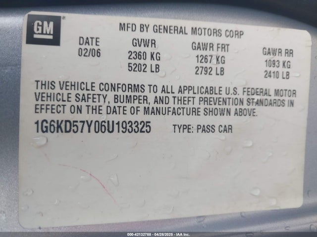 2006 CADILLAC DTS 1G6KD57Y06U193325 Photo 8