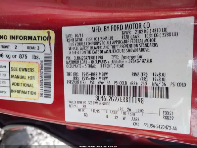 3LN6L2G97ER811198 Lincoln MKZ