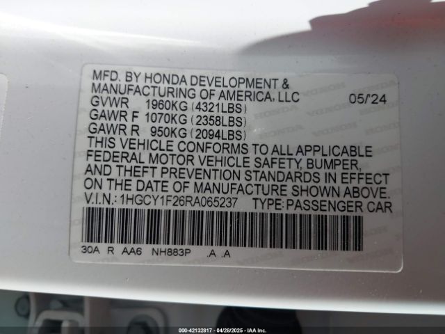 2024 HONDA ACCORD 1HGCY1F26RA065237 Photo 8