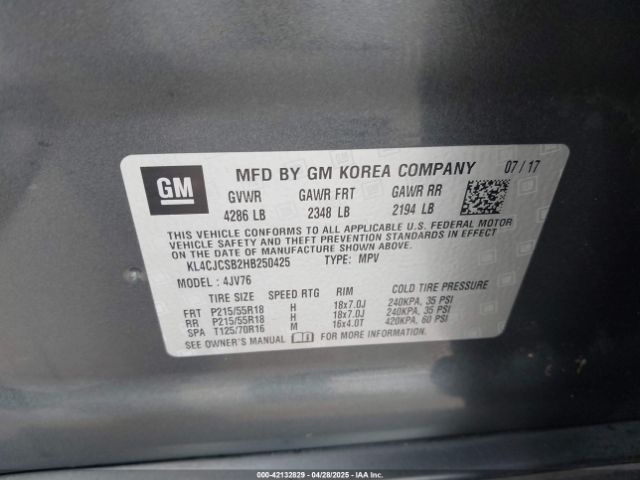 KL4CJCSB2HB250425 Buick Encore Essence