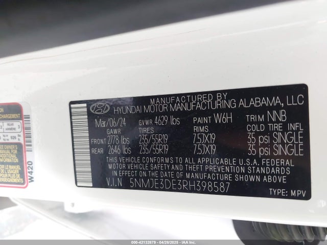 Hyundai Tucson Limited 2024 5NMJE3DE3RH398587 Image 9