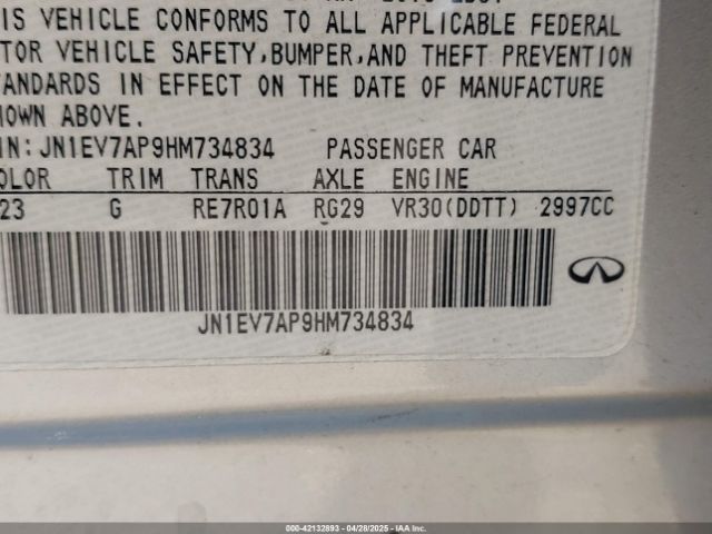 JN1EV7AP9HM734834 Infiniti Q50 3.0t Premium