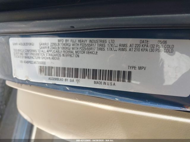 2006 SUBARU OUTBACK 4S4BP62C467359300 Photo 8