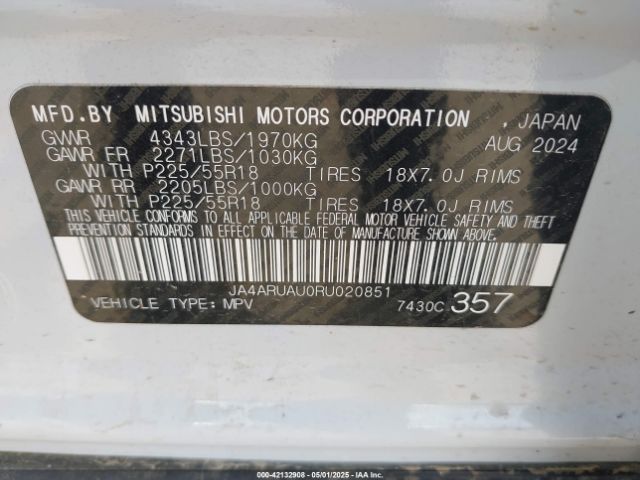 2024 MITSUBISHI OUTLANDER SPORT JA4ARUAU0RU020851 Photo 8