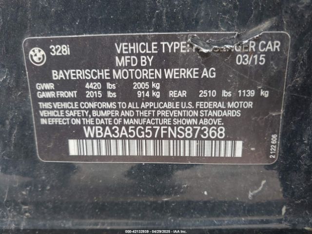 WBA3A5G57FNS87368 BMW 328I