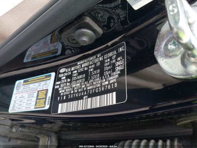 5XYKU4A70FG567618 KIA Sorento Ex V6