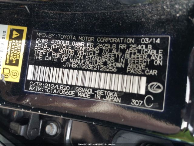 JTHBK1GG3E2125256 Lexus ES 350