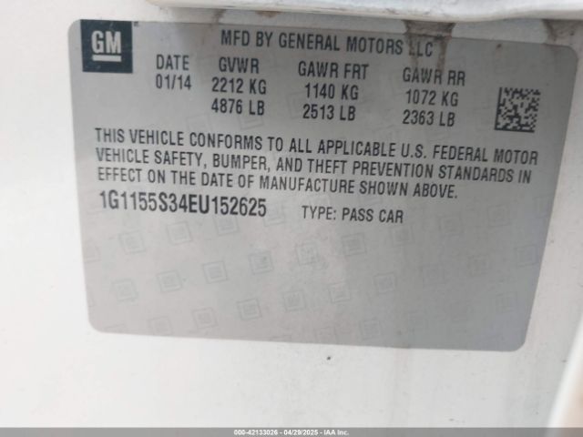 1G1155S34EU152625 Chevrolet IMPALA 2LZ
