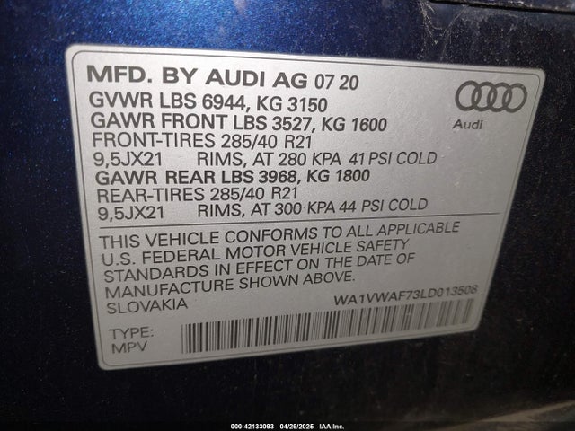 2020 AUDI SQ7 WA1VWAF73LD013508 Photo 8