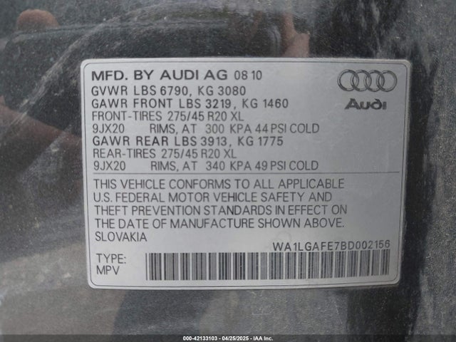 2011 AUDI Q7 WA1LGAFE7BD002156 Photo 8