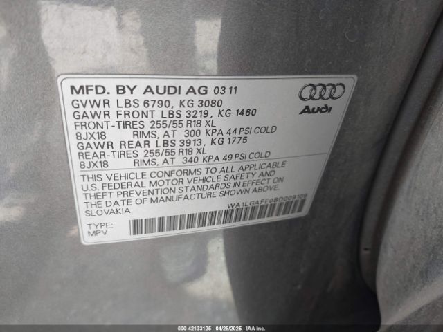 2011 AUDI Q7 WA1LGAFE0BD009109 Photo 8