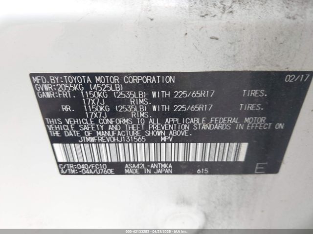 JTMWFREV0HJ131565 Toyota Rav4 Xle