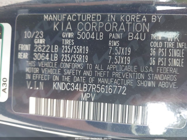 KNDC34LB7R5616772 KIA EV6 LIGHT