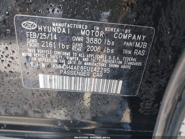 Hyundai ELANTRA SE 2014 KMHDH4AE8EU142295 Image 9
