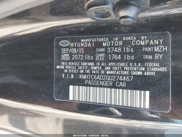 KMHTC6AD2GU274467 Hyundai Veloster