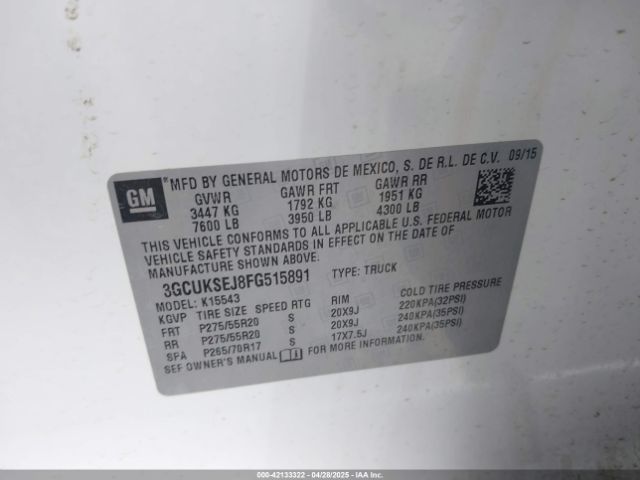 3GCUKSEJ8FG515891 Chevrolet Silverado 1500 1lz