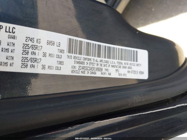 2C4RDGCGXER109690 Dodge Grand Caravan Sxt
